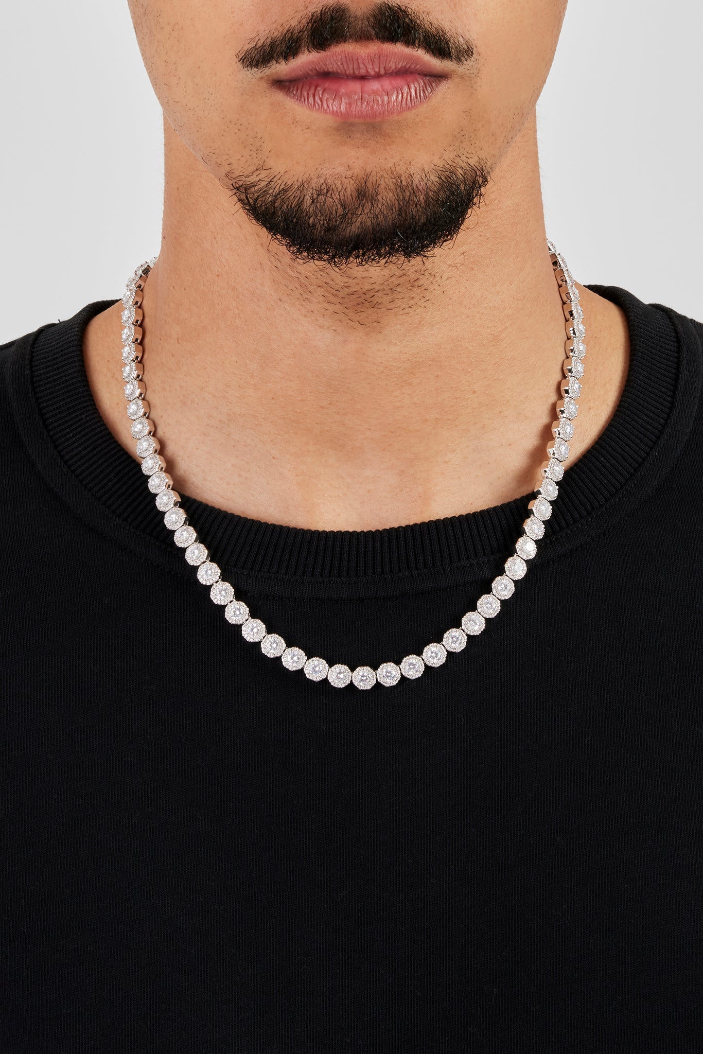 Iced Shape Cluster Tennis Chain - 6mm