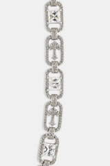 Iced Stone & Cross Link Chain - 8mm
