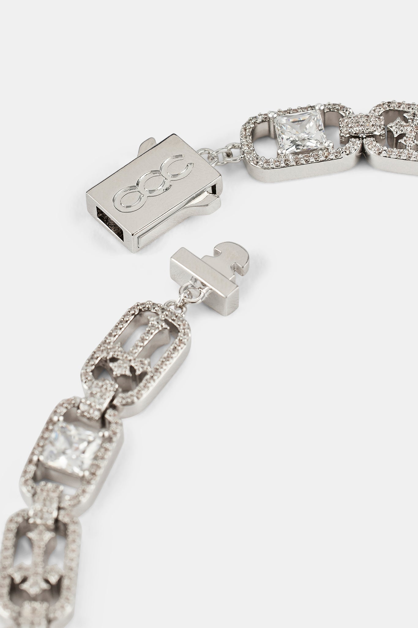 Iced Stone & Cross Link Chain - 8mm