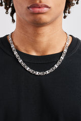 Iced Stone & Cross Link Chain - 8mm