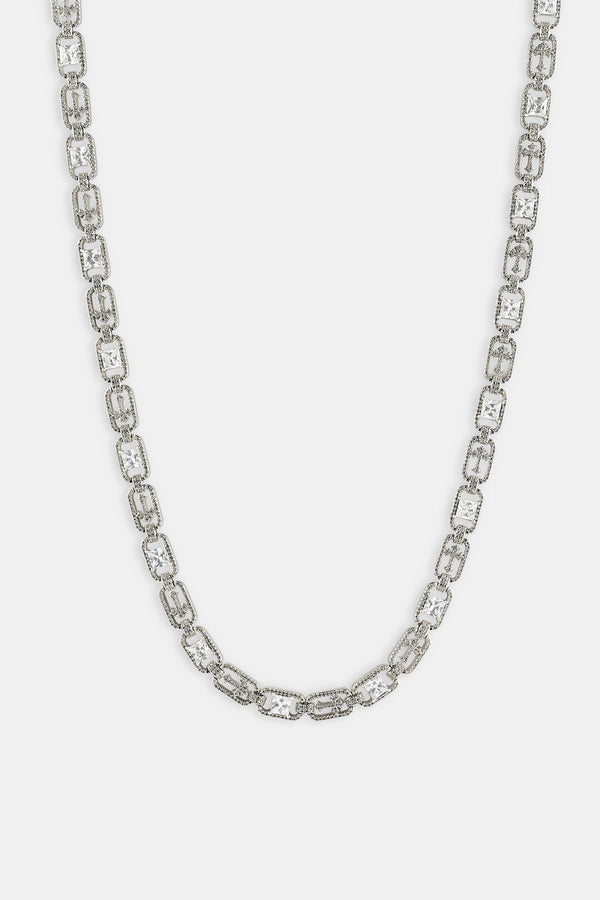 Iced Stone & Cross Link Chain - 8mm
