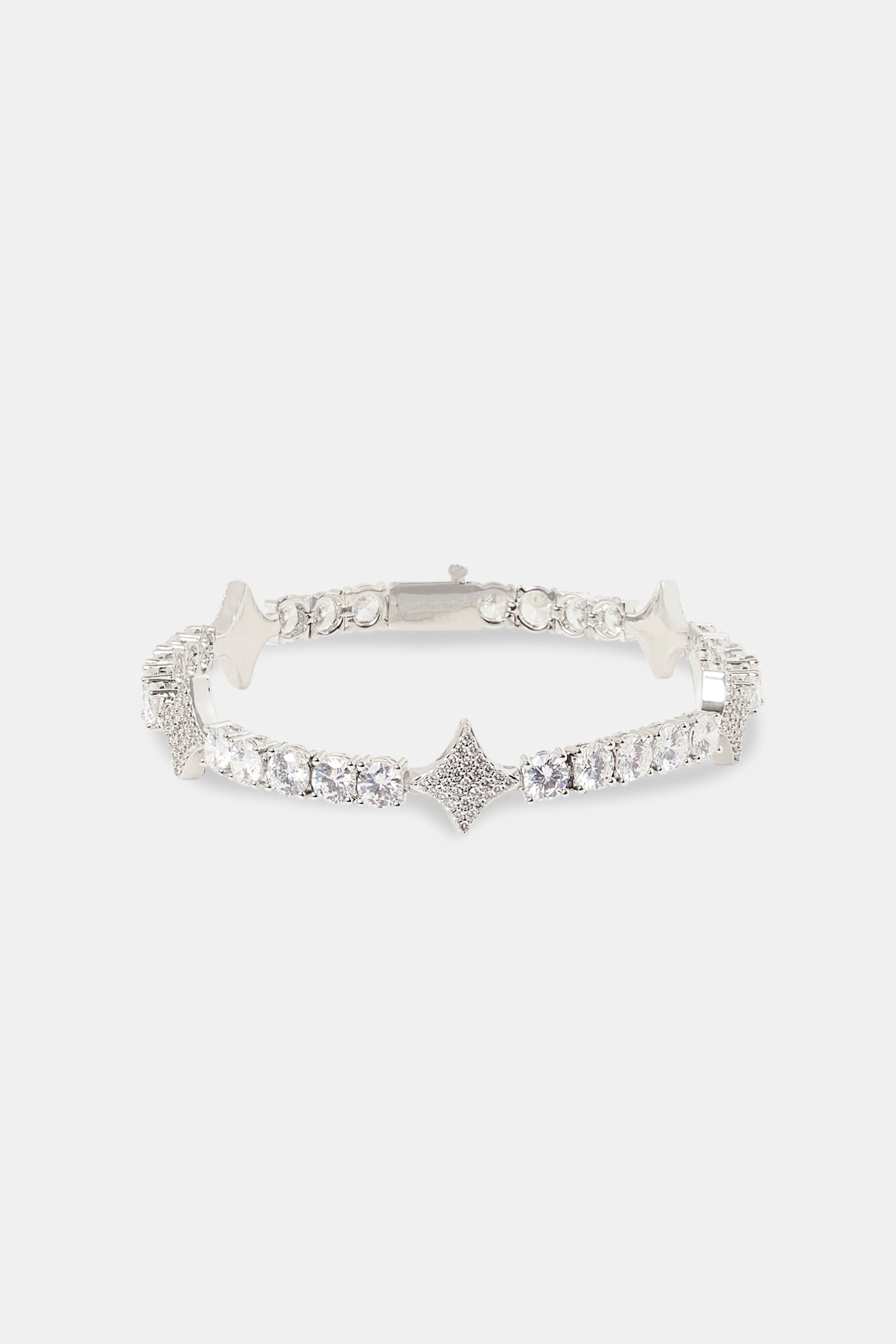 Iced Star Motif Tennis Bracelet - 5mm