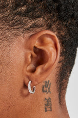 Iced Thin Huggie Earrings - 10mm