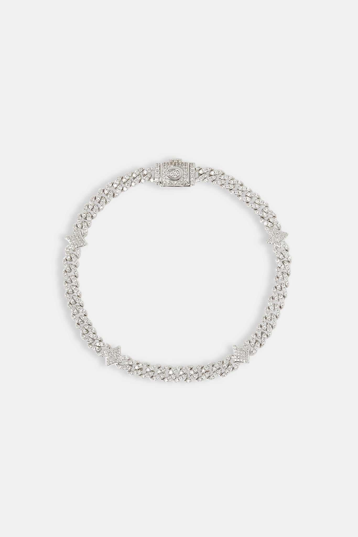 Iced Star Cross Cuban Bracelet - 5mm