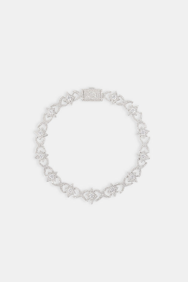 Iced Star Infinity Link Bracelet - 8mm