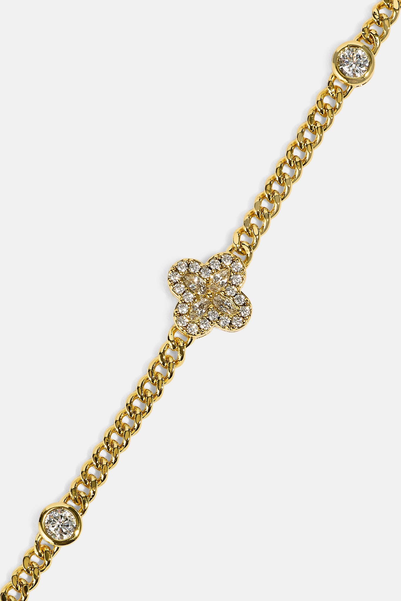 Starburst & Motif Pendant Bracelet - 10mm - Gold