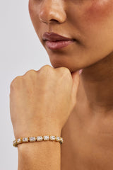 Baguette Cluster Bracelet - 5mm - Gold