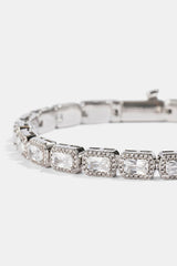 Baguette Cluster Bracelet - 5mm - White