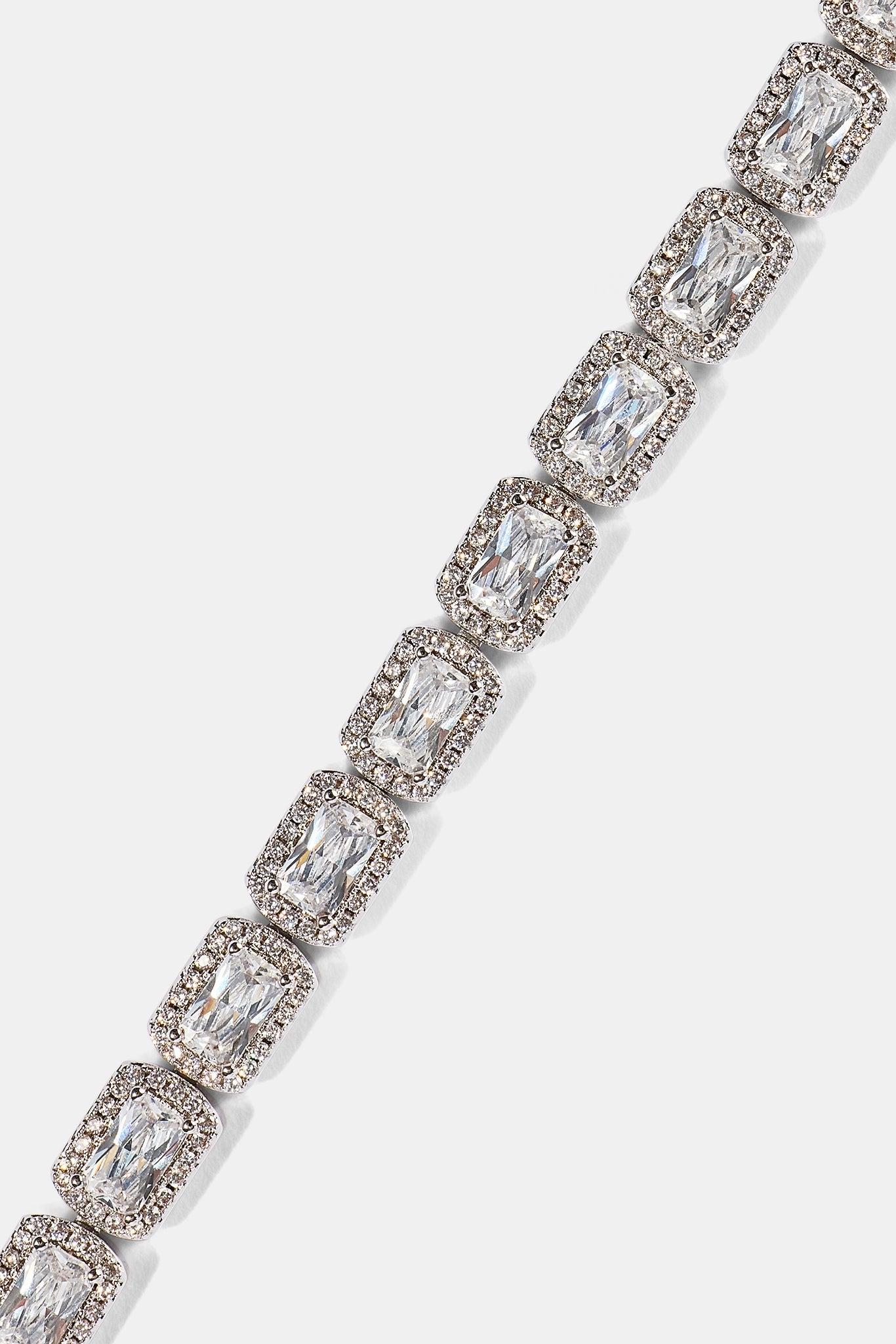 Baguette Cluster Bracelet - 5mm - White