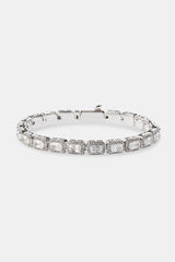 Baguette Cluster Bracelet - 5mm - White