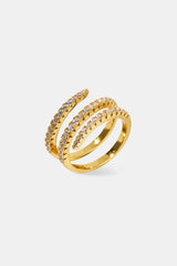 Triple Twist Iced Ring - 1.5mm - Gold