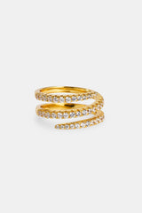 Triple Twist Iced Ring - 1.5mm - Gold