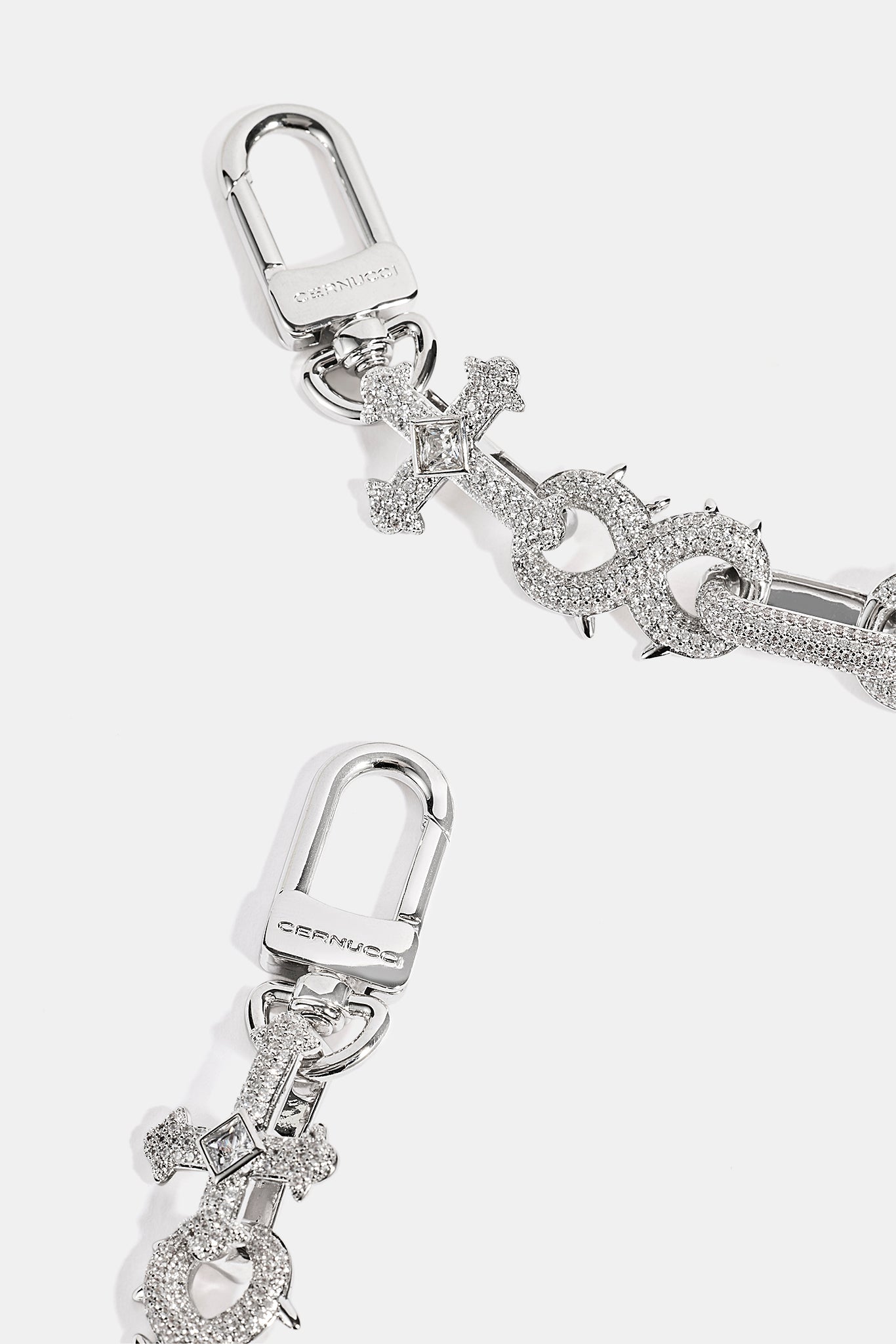 Iced Cross & Infinity Jean Chain - 20mm - White