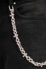 Iced Cross & Infinity Jean Chain - 20mm - White