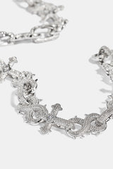 Iced Cross & Infinity Jean Chain - 20mm - White
