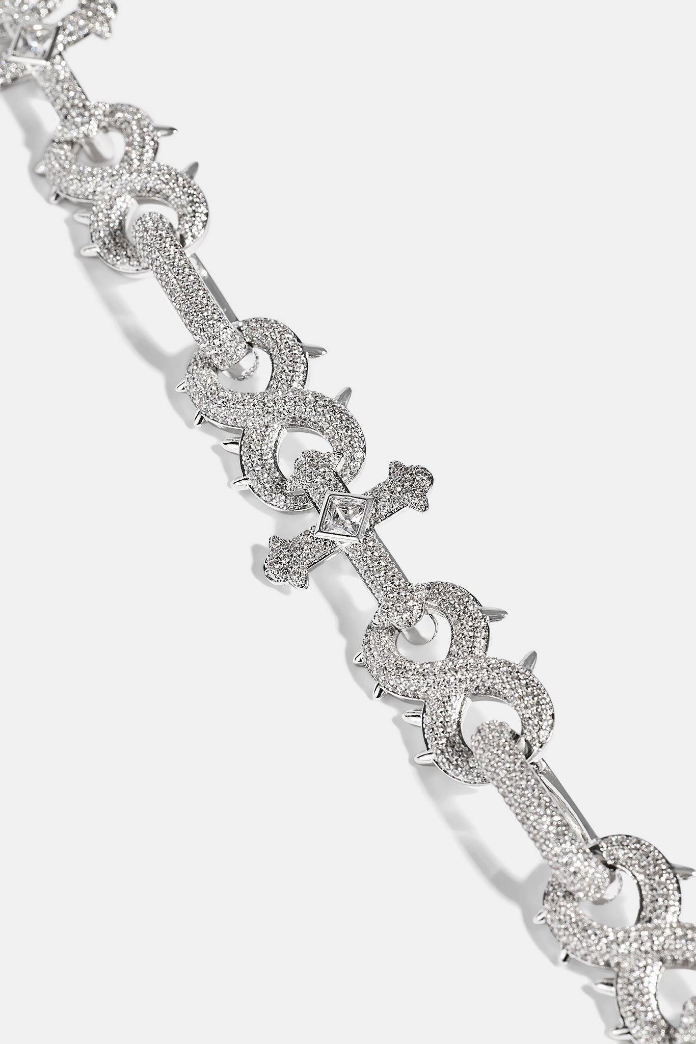 Iced Cross & Infinity Jean Chain - 20mm - White