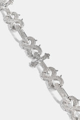 Iced Cross & Infinity Jean Chain - 20mm - White