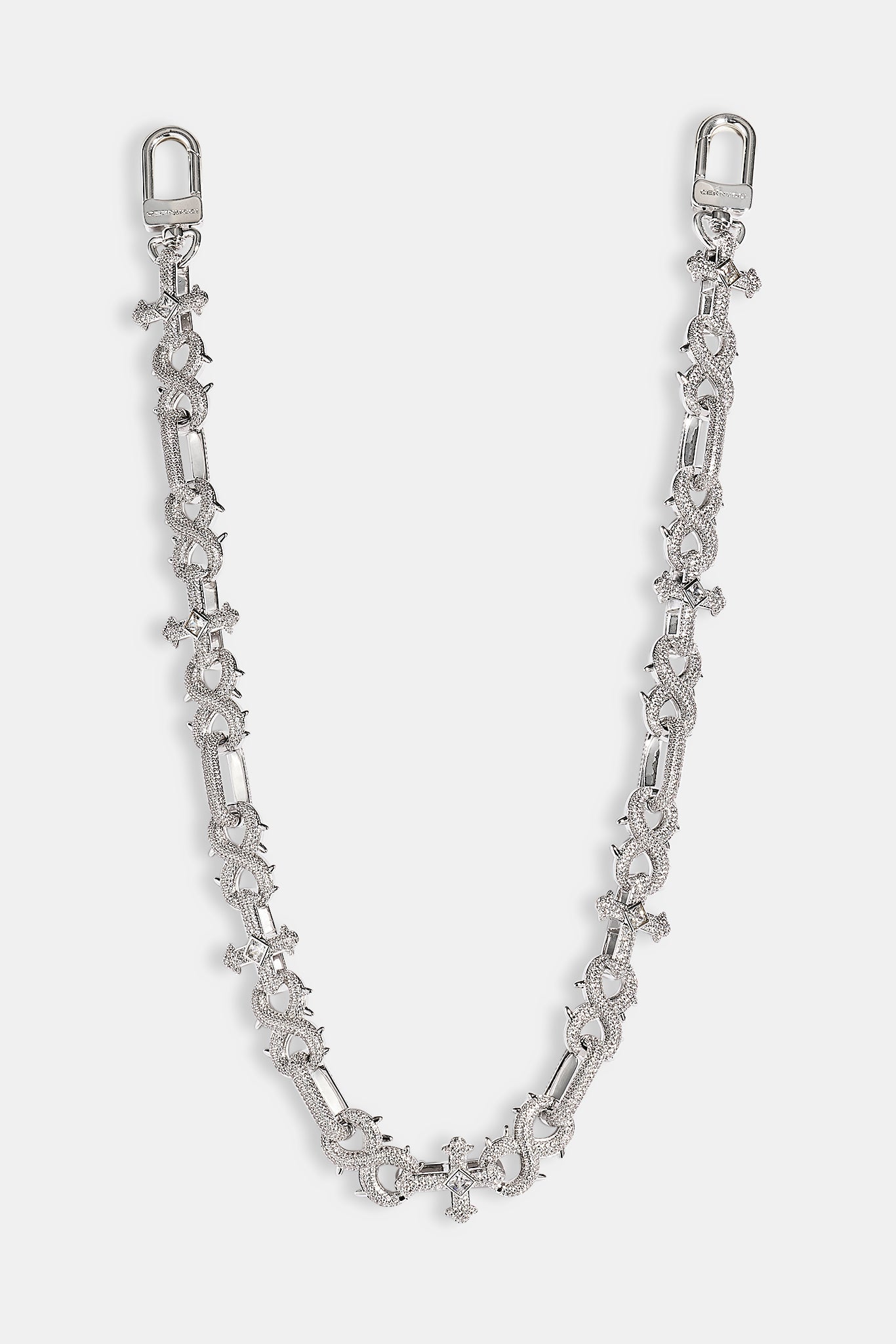 Iced Cross & Infinity Jean Chain - 20mm - White