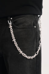 Iced Cross & Infinity Jean Chain - 20mm - White