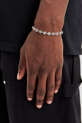 Light Blue Iced & Polished Coffee Bean Bracelet - 6mm