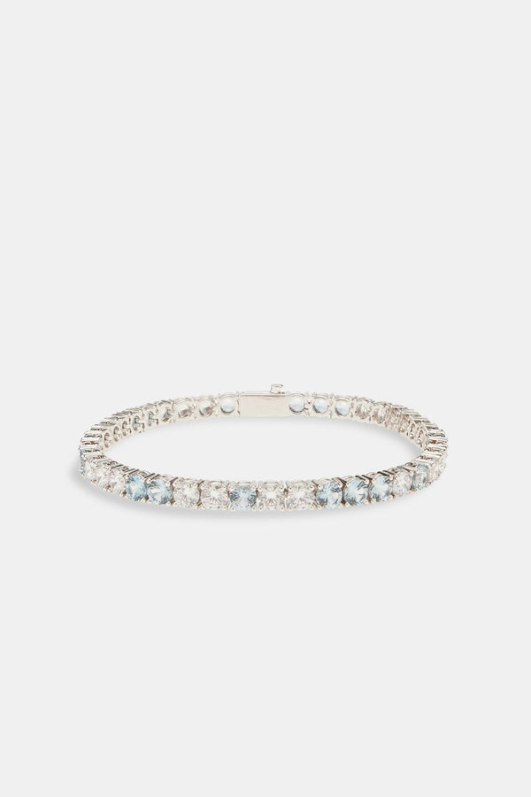 Light Blue Colourblock Tennis Bracelet - 5mm