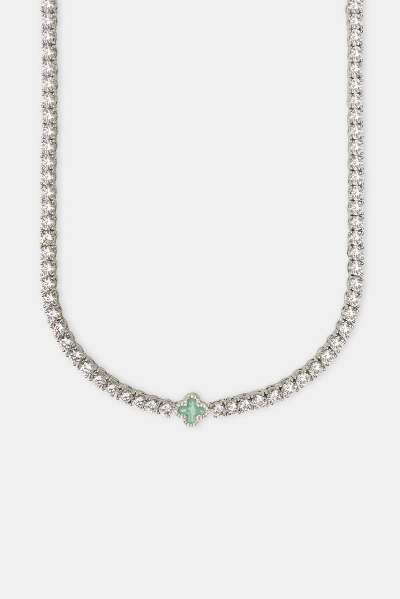 Light Green Motif Tennis Chain