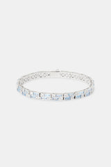 Light Blue Double Baguette Stone Tennis Bracelet - 6mm