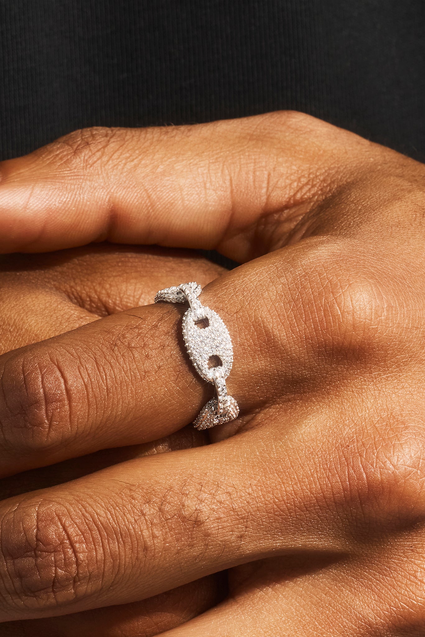 Iced Mariner Link Ring - 8mm - White
