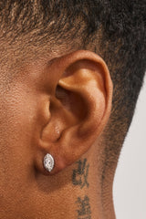 Marquise Stud Earrings - 8mm - White