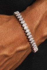 Marquise Tennis Bracelet - 8mm - White