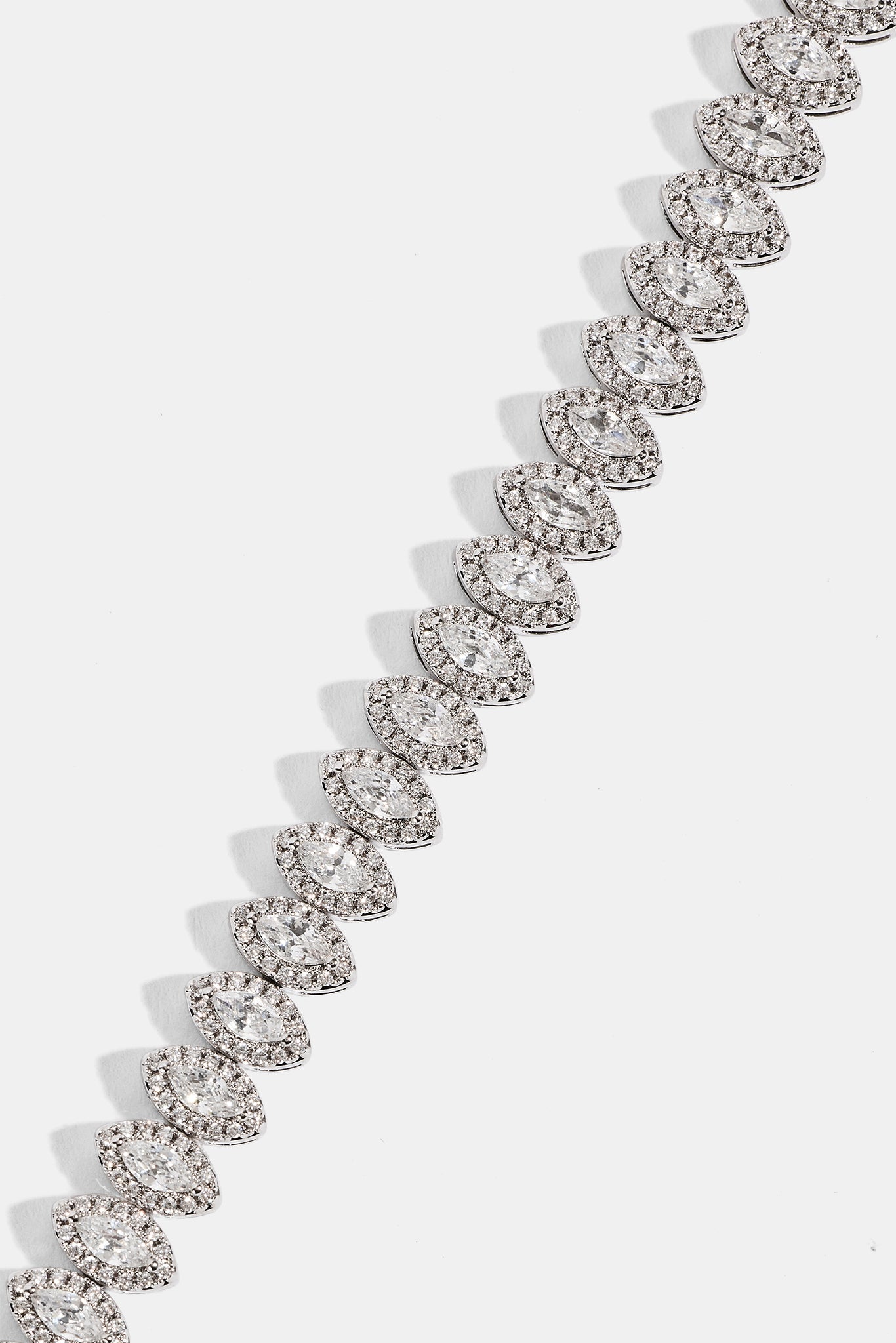 Marquise Tennis Bracelet - 8mm - White