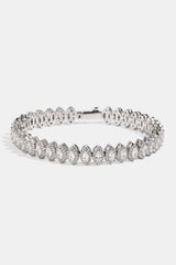 Marquise Tennis Bracelet - 8mm - White