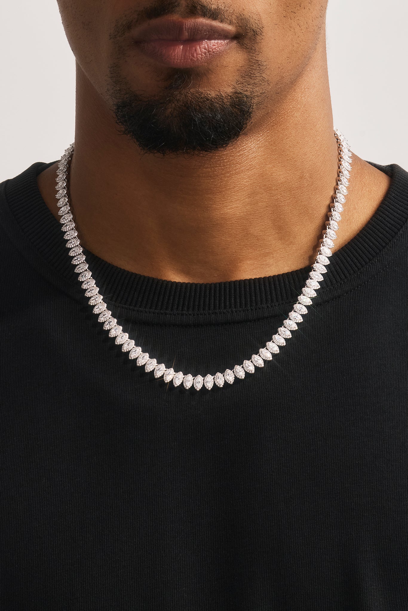 Marquise Tennis Chain - 8mm - White