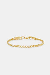 Micro Cuban Bracelet - 3mm - Gold