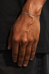 Micro Miami Cuban Bracelet - 3mm - White