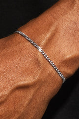 Micro Miami Cuban Bracelet - 3mm - White