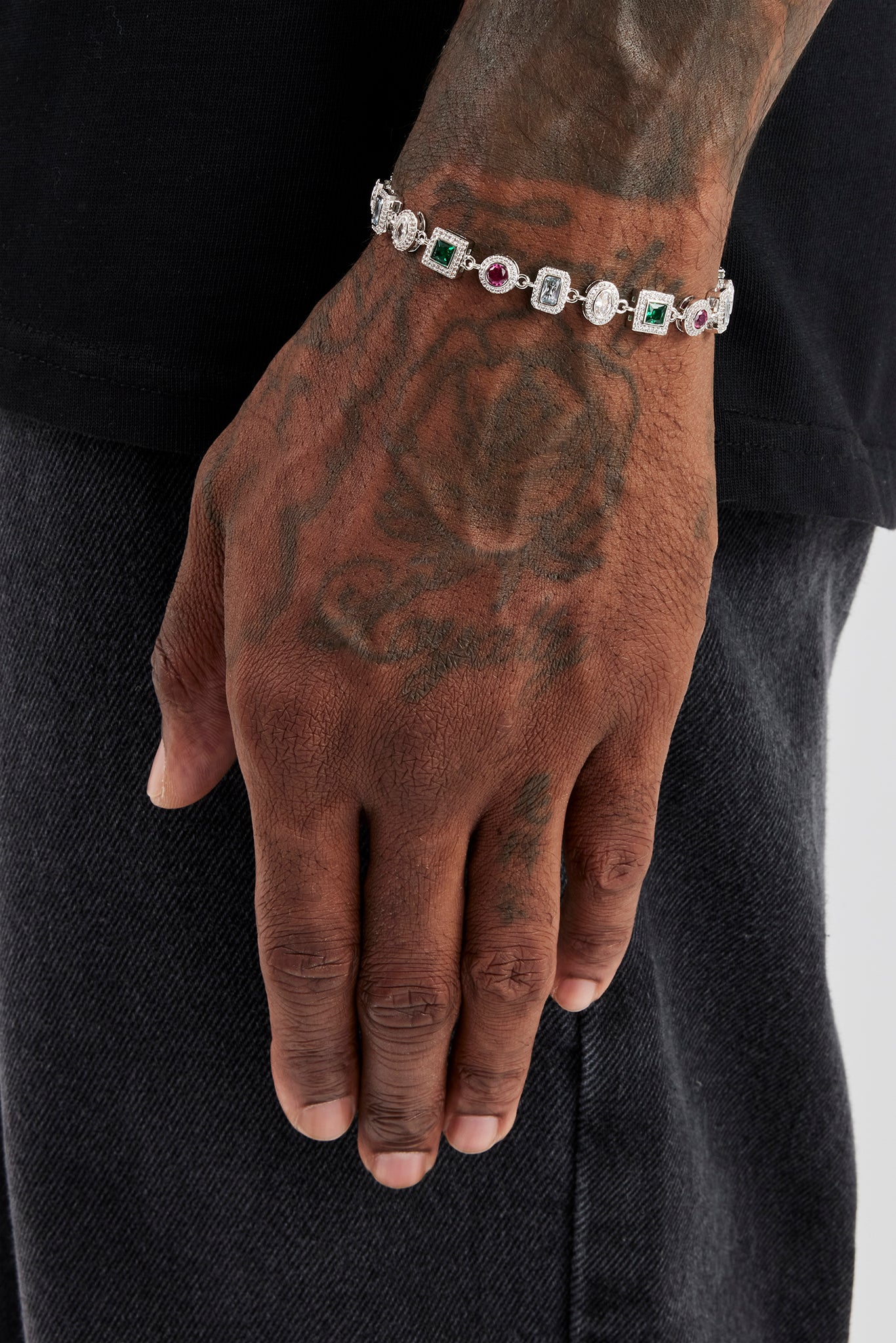 Multi Colour Mixed Shape Cluster Bracelet - 6mm