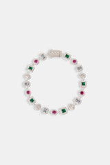 Multi Colour Mixed Shape Cluster Bracelet - 6mm