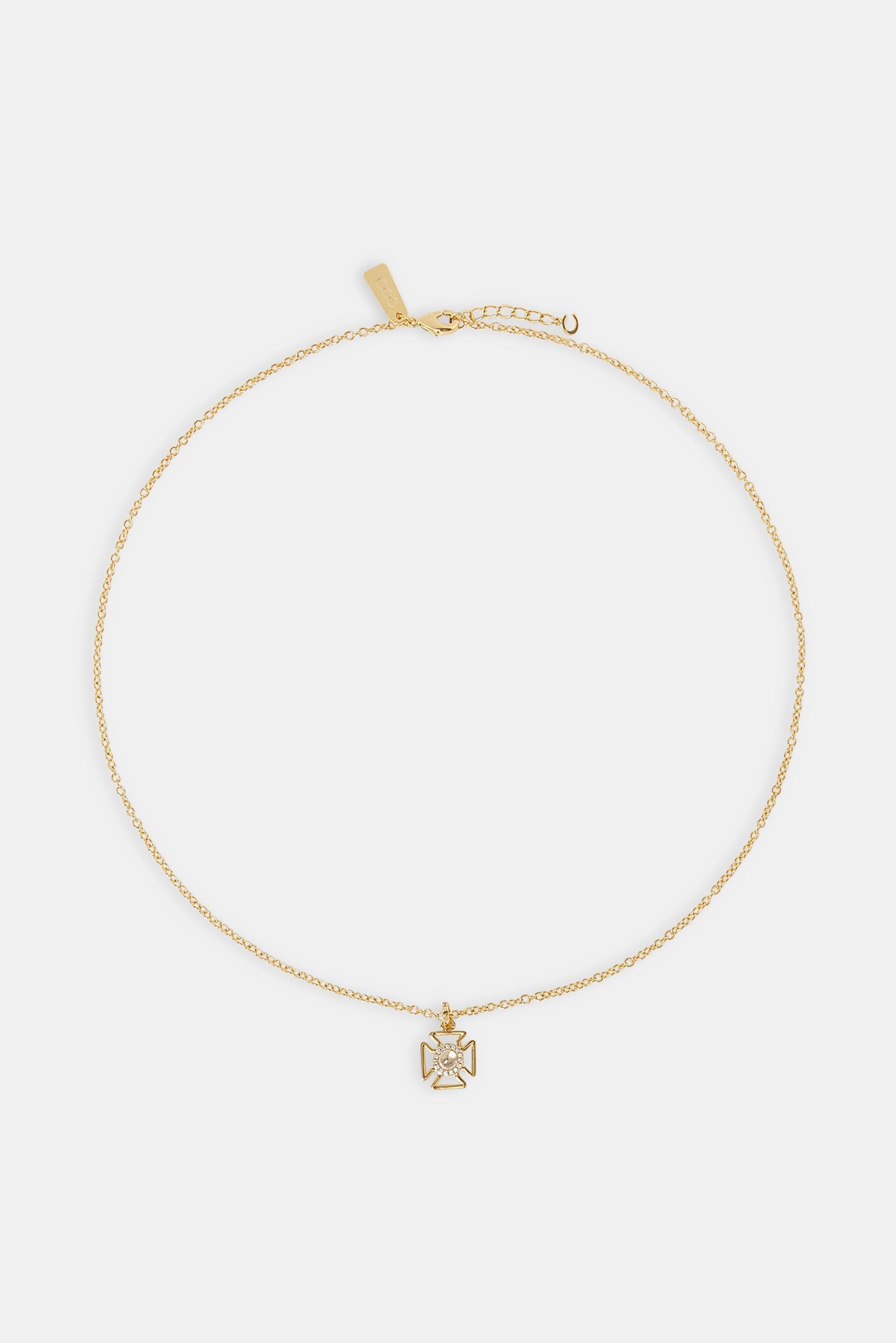 Micro Iced Outline Motif Necklace - 12mm - Gold