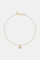 Micro Iced Outline Motif Necklace - 12mm - Gold