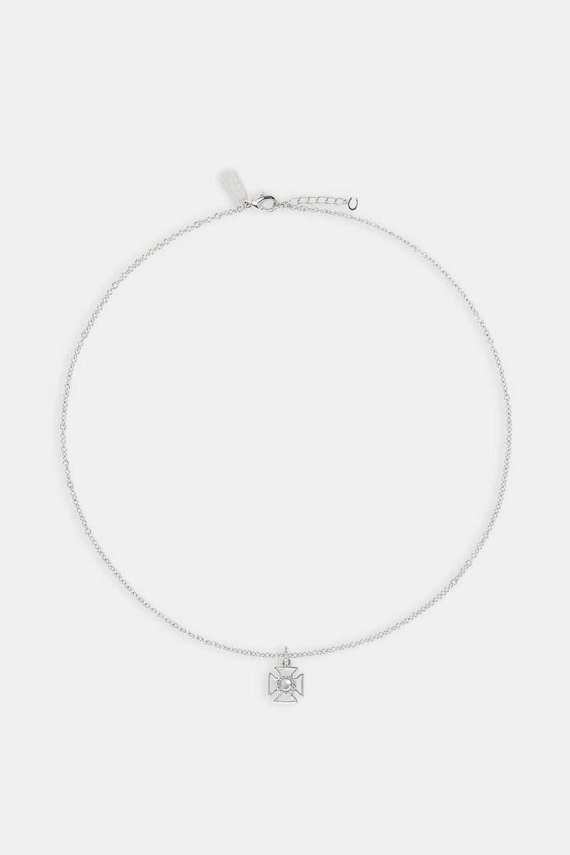 Micro Iced Outline Motif Necklace - 12mm