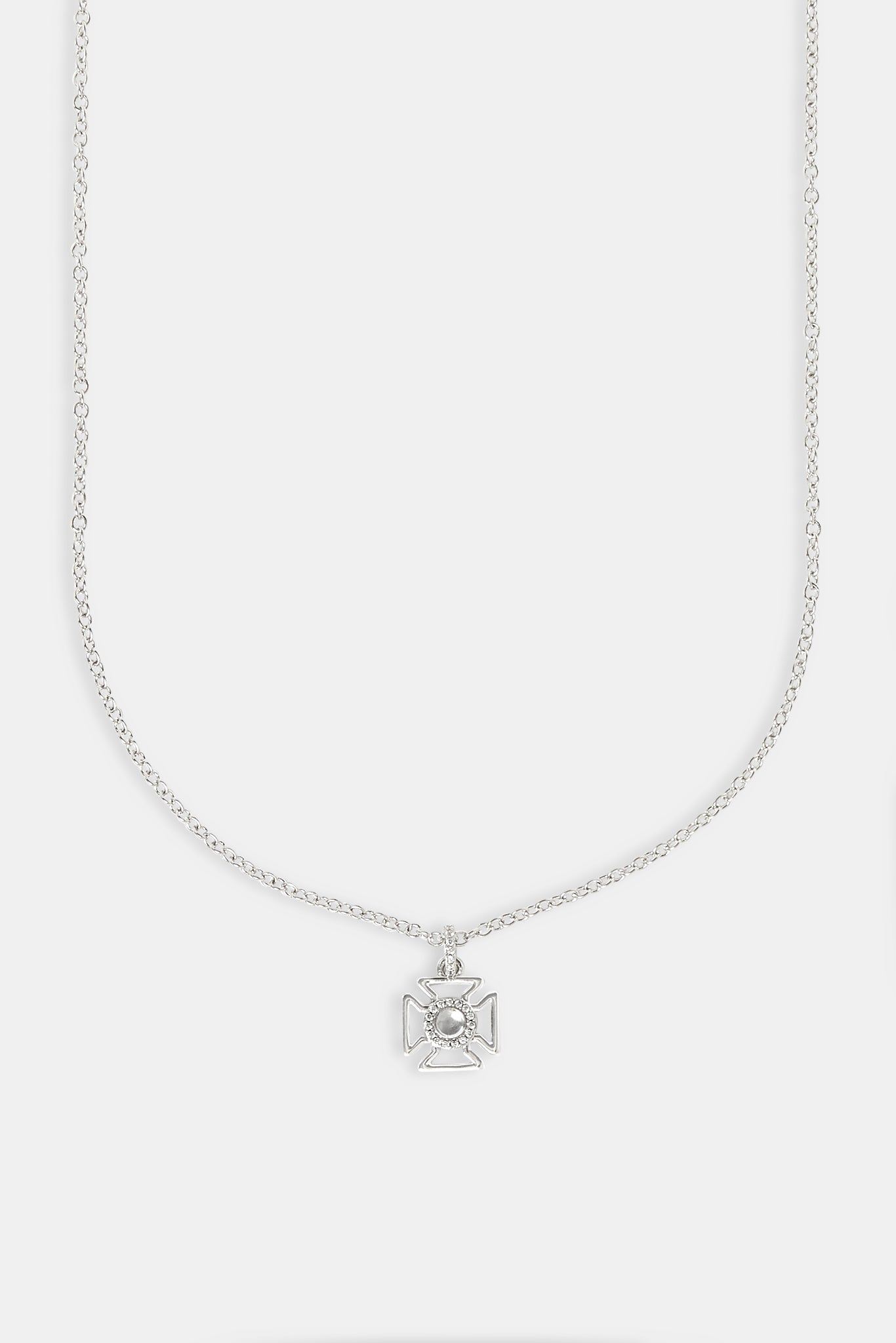 Micro Iced Outline Motif Necklace - 12mm