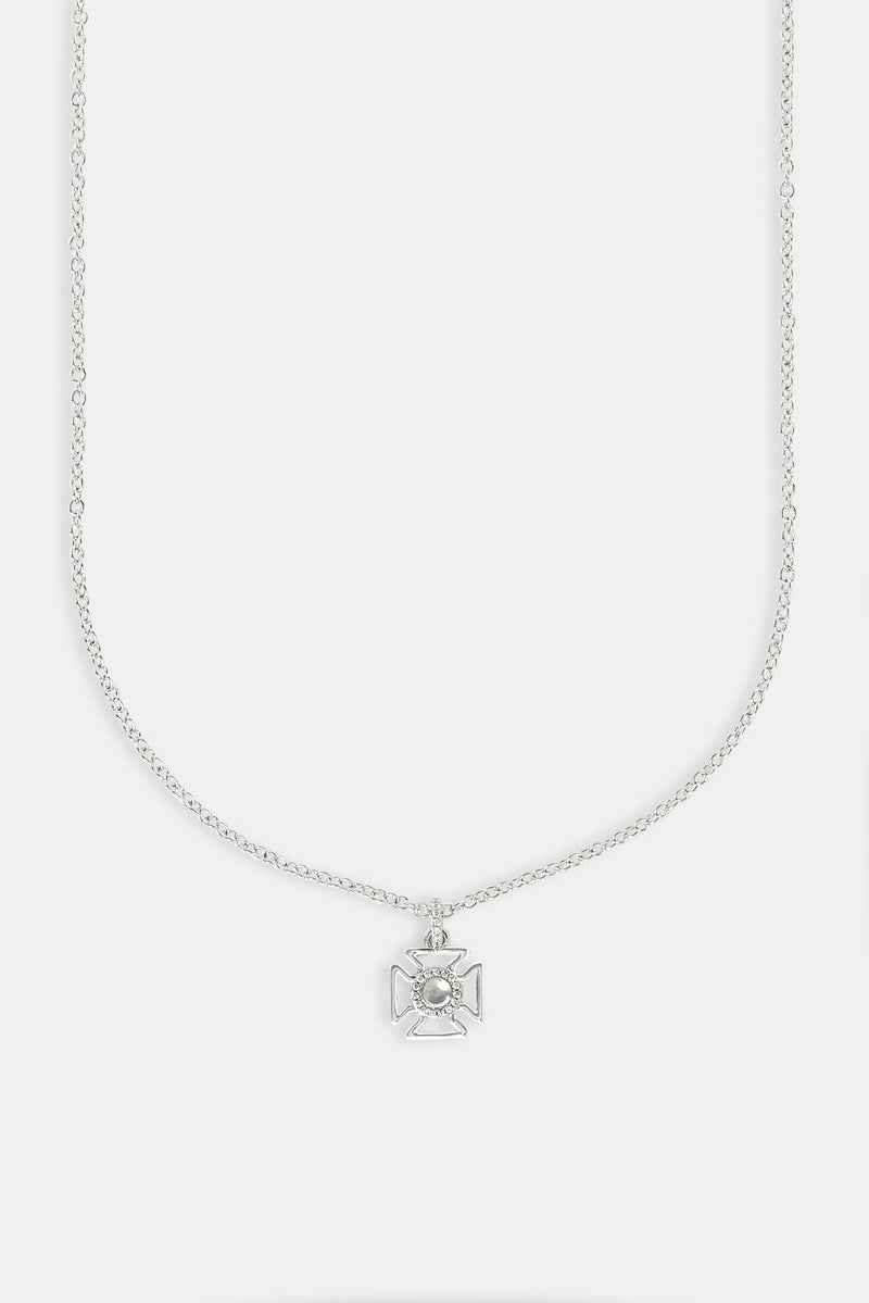 Micro Iced Outline Motif Necklace - 12mm