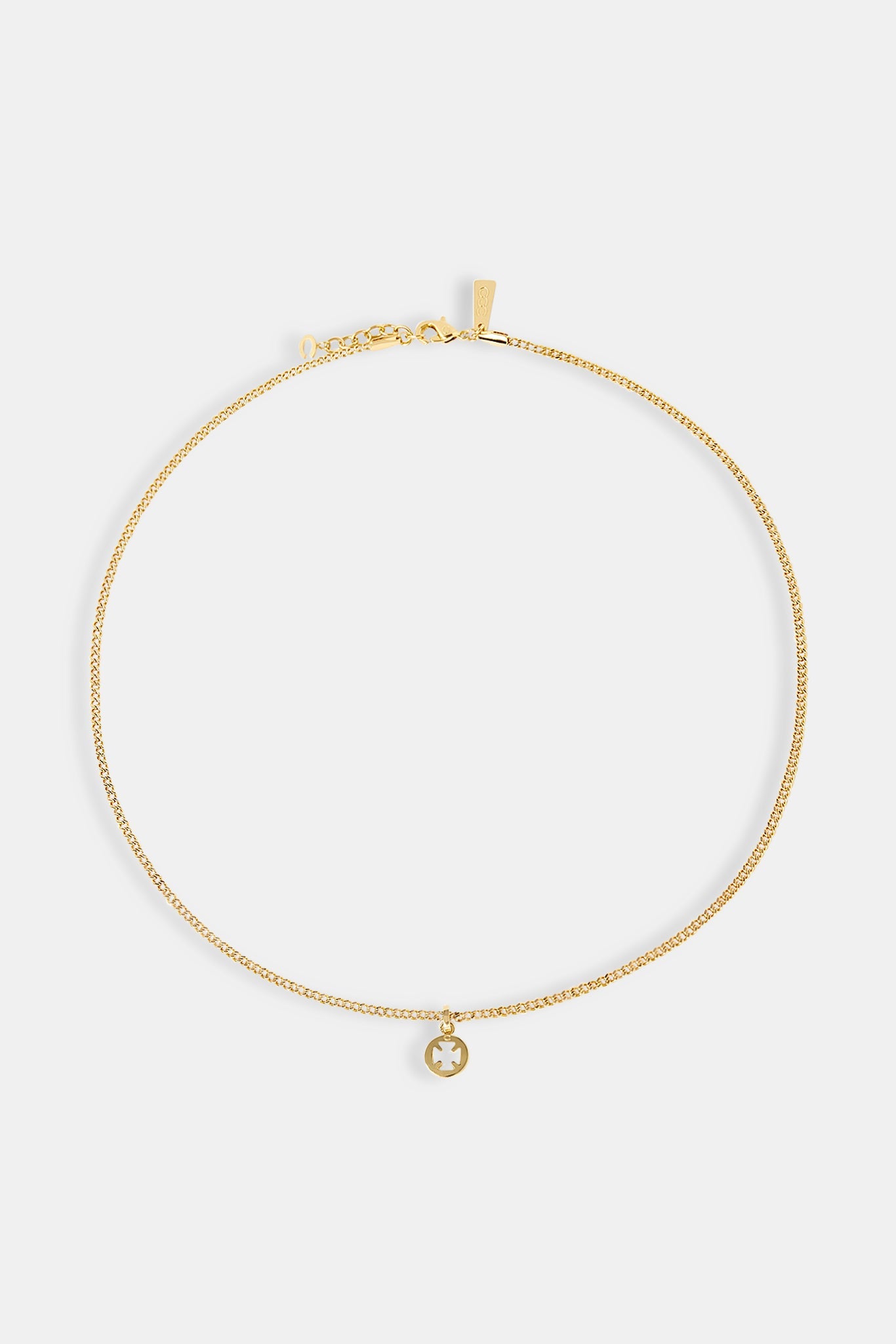Micro Polished Motif Cut Out Necklace - 10mm - Gold