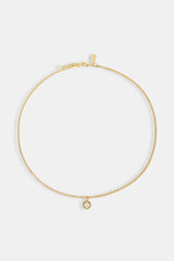 Micro Polished Motif Cut Out Necklace - 10mm - Gold