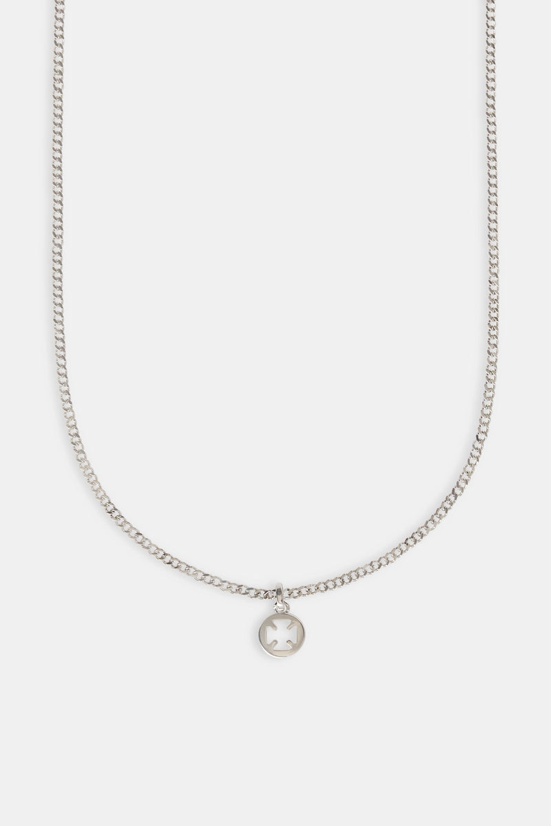 Micro Polished Motif Cut Out Necklace - 10mm