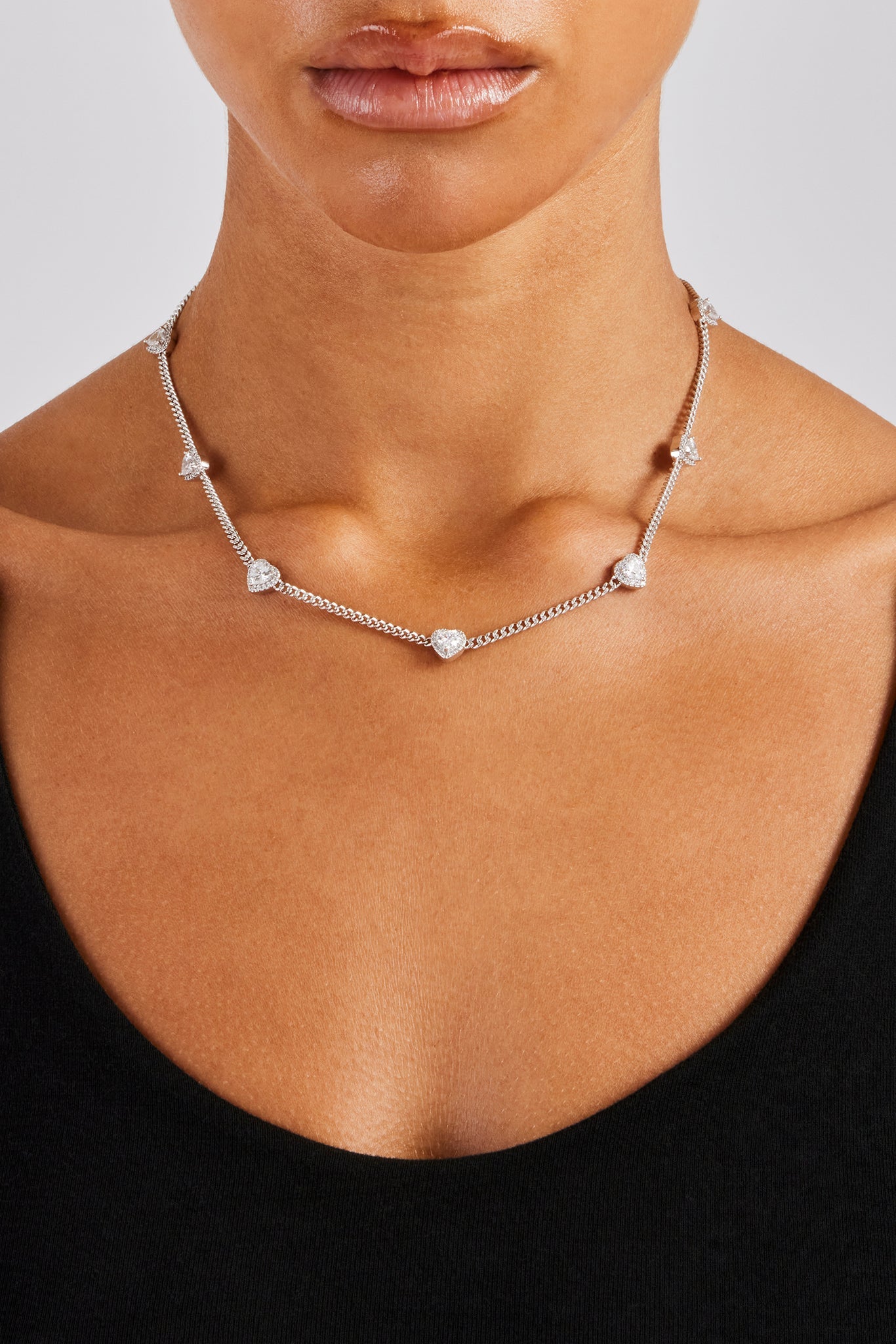 Micro Chain 2.5mm Micro Cuban Multi Heart Cz Chain | Womens Chains | Shop Cuban ...