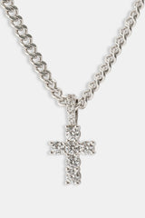 Micro Iced Cross Cuban Necklace - 10mm