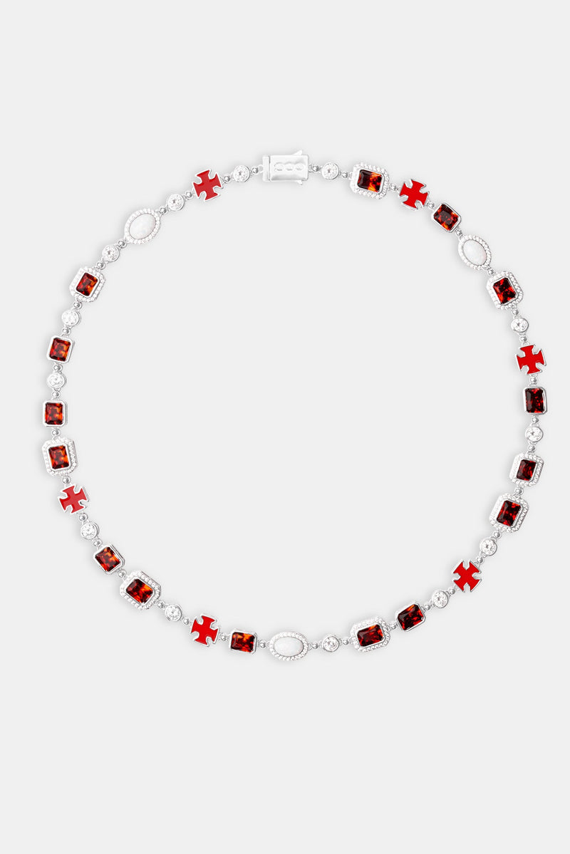 Red Multi Gemstone Chain