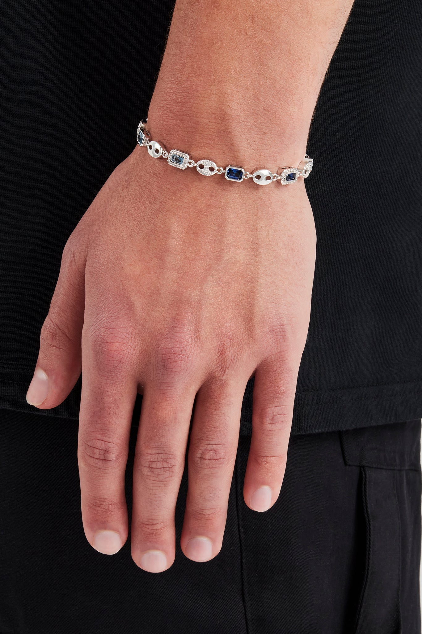 Multi Gemstone Coffee Bean Link Bracelet - 6mm